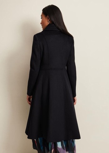 Phase Eight Petite Sandra Wool Fit And Flare Coats Navy Canada | OSBAGL-136